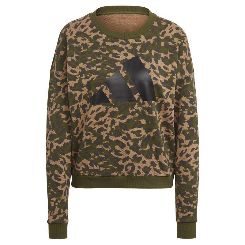 adidas Sportswear Leopard Print Sweatshirt Damen - khaki