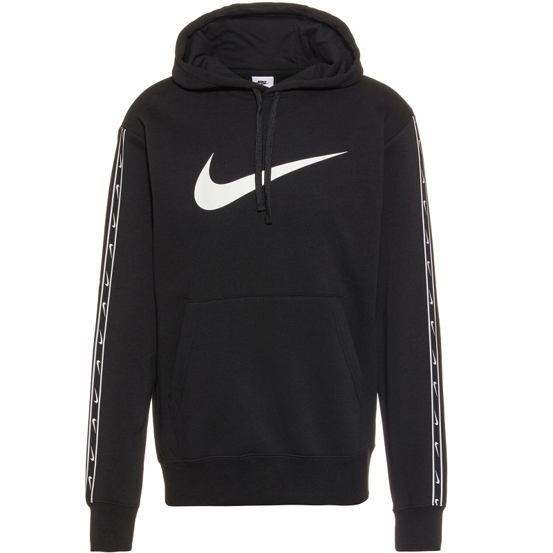 Nike Sportswear Repeat Fleece Hoodie Herren - schwarz/weiß