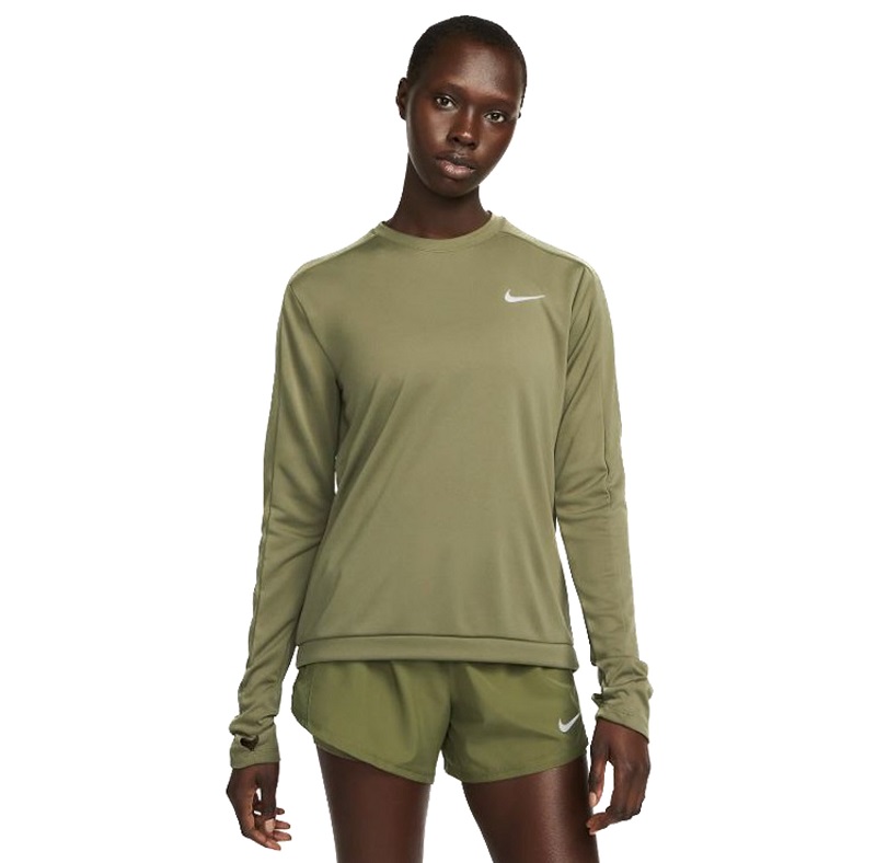 Nike Running Shirt Langarm Damen - khaki