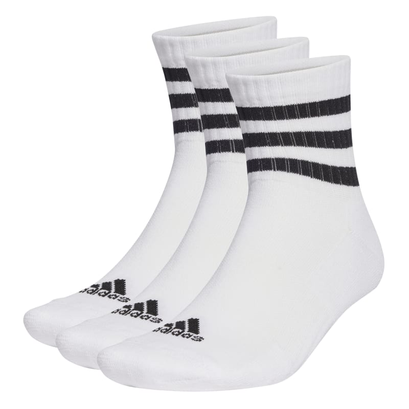 adidas 3-Streifen Cushioned Mid-Cut Socken 3er Pack Herren - weiß