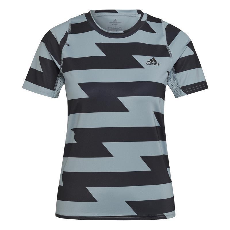 adidas Fast Allover Print T-Shirt Damen - schwarz/grau