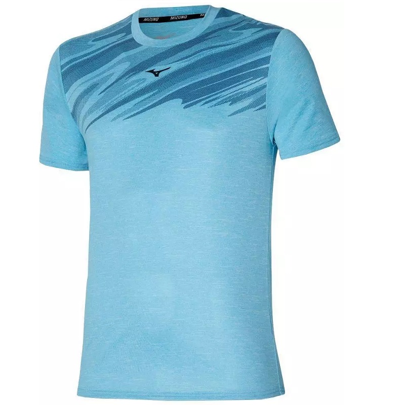 Mizuno Core Graphic T-Shirt Herren - blau