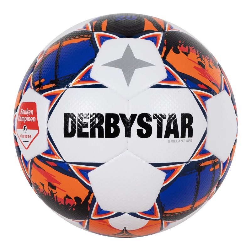 Derbystar Eerste Divisie Brillant Aps v23 Fußball - weiß/blau/orange