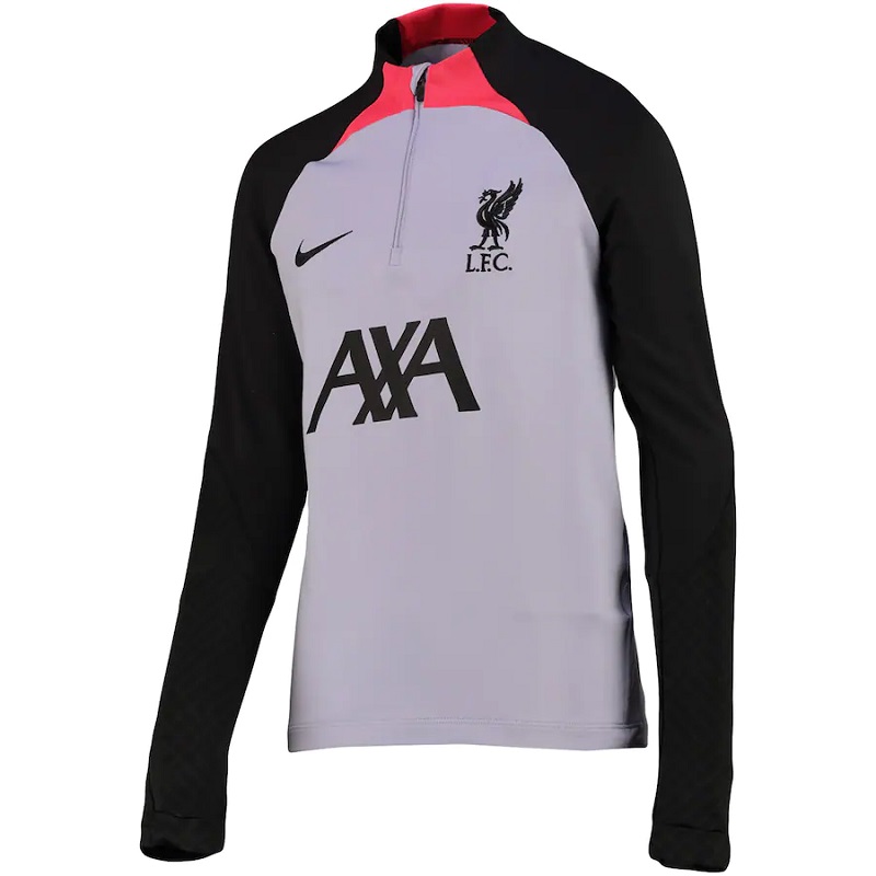 Nike Liverpool FC Strike Half Zip Langarm Shirt 22/23 Kinder - schwarz/grau/rot