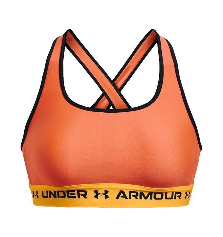 Under Armour Mid Crossback Sport BH Damen - orange/gelb/schwarz