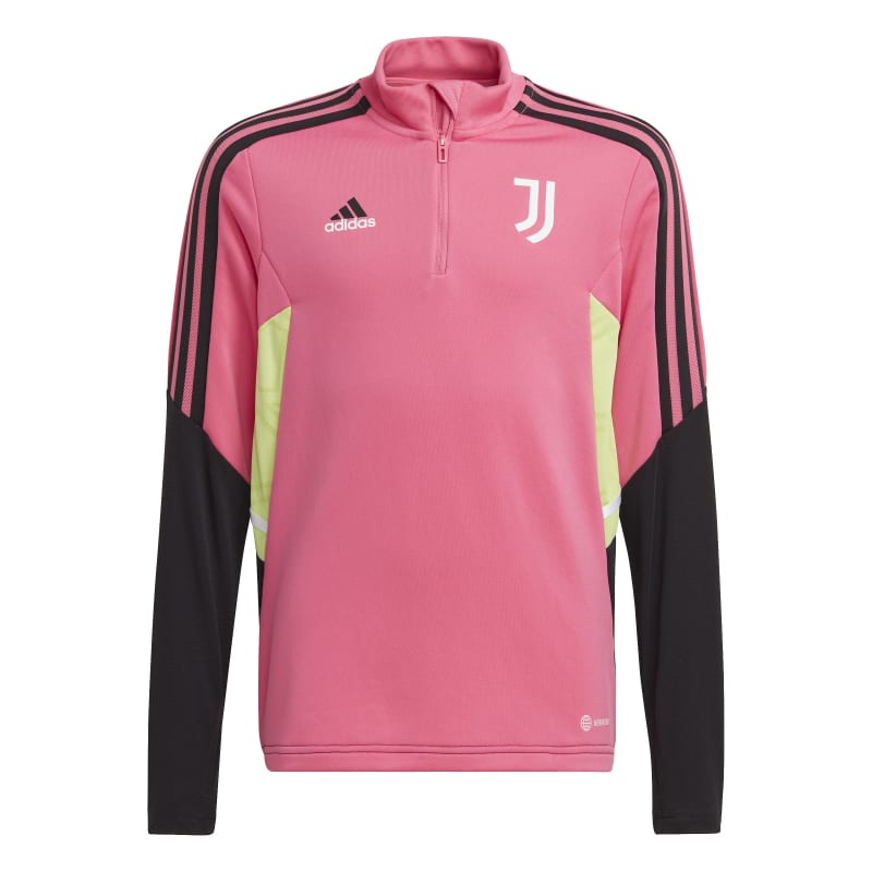 adidas Juventus Turin Condivo 22 Half Zip Langarm Shirt Kinder - pink