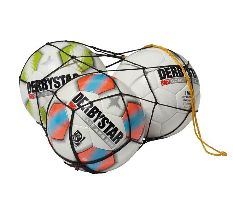 Derbystar FB-Polyester Ballnetz für 5 Bälle - schwarz