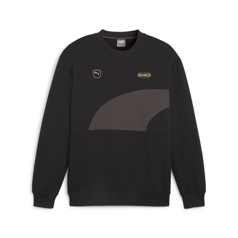 Puma King Top Crew Sweatshirts Herren - schwarz/grau/gold