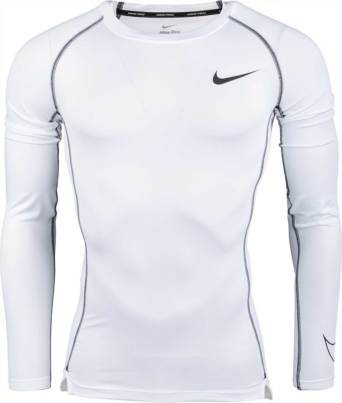 Nike Pro Langarm Funktionsshirt Herren - weiß