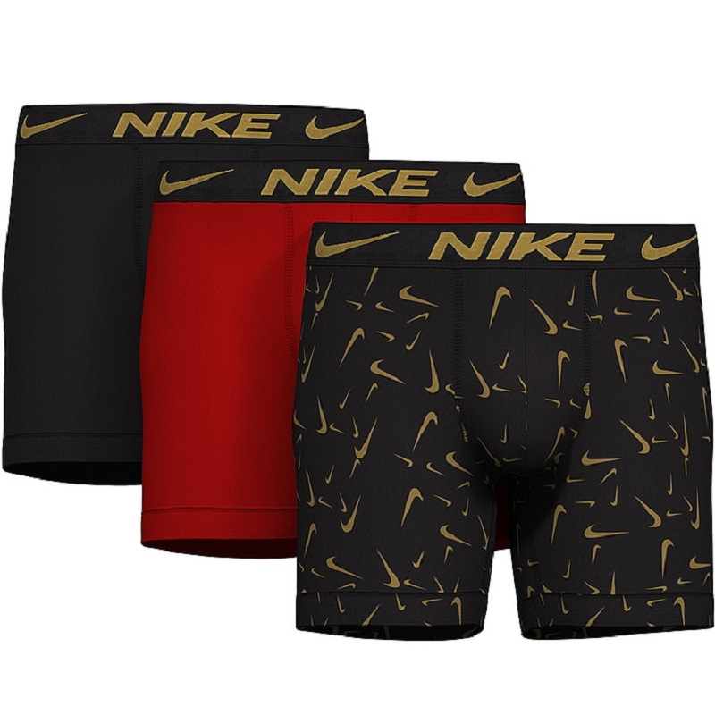 Nike Boxer Shorts Herren 3er Pack - schwarz/rot/gold