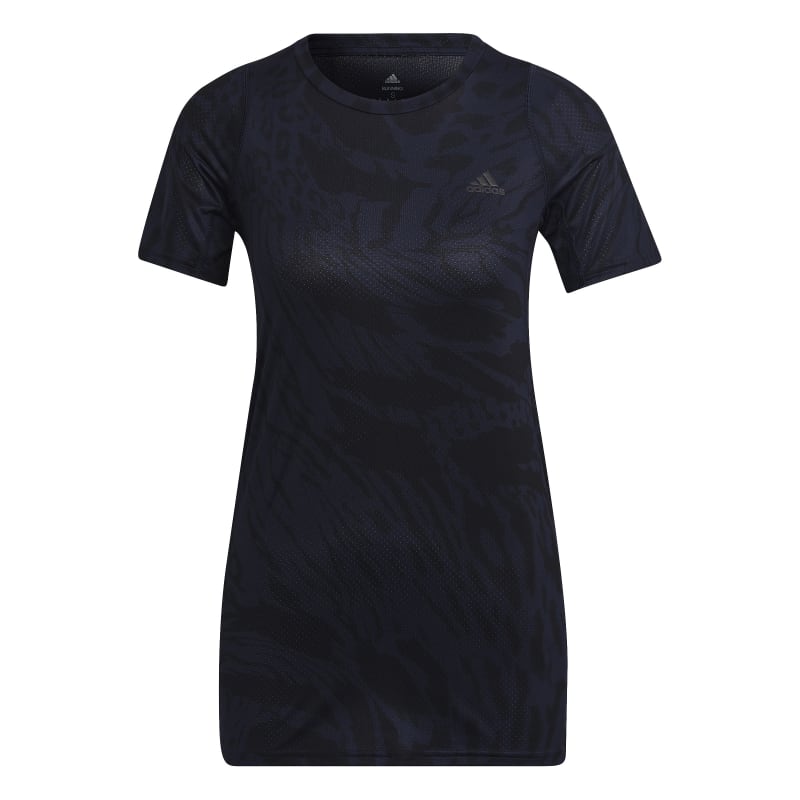 adidas Fast Allover Print Running T-Shirt Damen - schwarz