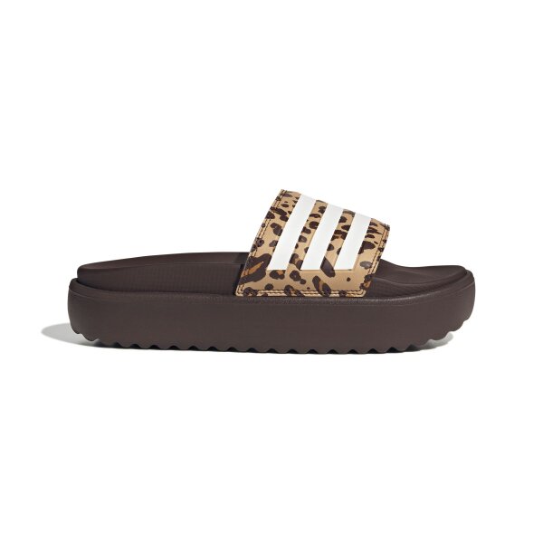 adidas Platform Adilette Damen - shadow brown/white/magic beige