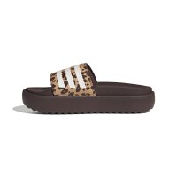 adidas Platform Adilette Damen - shadow brown/white/magic beige