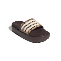adidas Platform Adilette Damen - shadow brown/white/magic beige