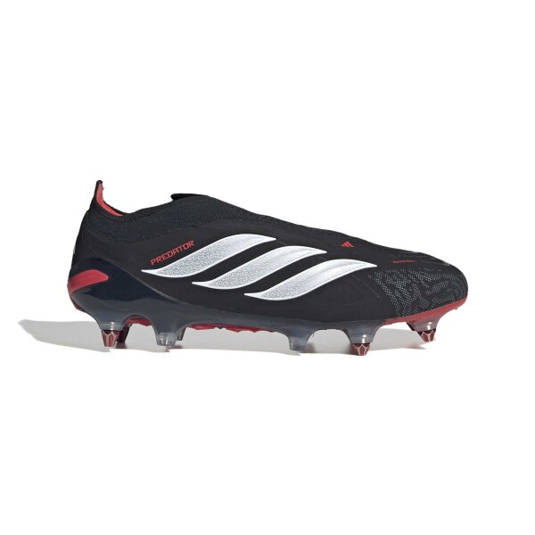 adidas Predator Elite Laceless Soft Ground Fußballschuhe - core black/white/lucid red