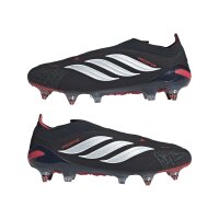 adidas Predator Elite Laceless Soft Ground Fußballschuhe - core black/white/lucid red