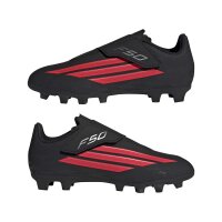 adidas F50 Club Velcro Firm Ground / Multi Ground Kids Fußballschuhe Kinder - core black/lucid red/core black
