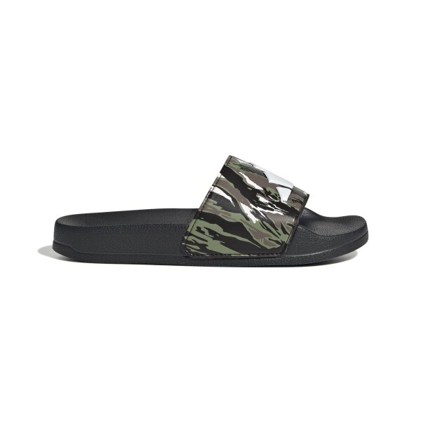 adidas Adilette Shower Logo Kids Sandalen Kinder - core black/chalk white/tent green