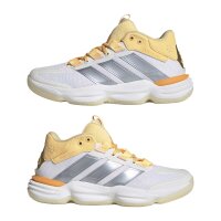 adidas Court Stabil Hallenschuhe Damen - white/crystal sky/ice tangerine