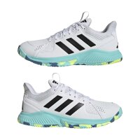 adidas Court Flight Schuhe Damen - white/core black/flash aqua