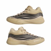 adidas Dame X Schuhe - warm sandstone/core black/lucid lemon