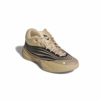 adidas Dame X Schuhe - warm sandstone/core black/lucid lemon