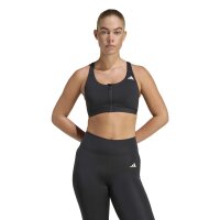 adidas Optime Essentials Workout Zip-Front Medium Support Sport-Bh Damen - black