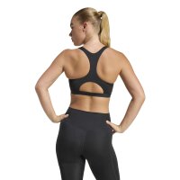 adidas Optime Essentials Workout Zip-Front Medium Support Sport-Bh Damen - black