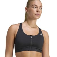 adidas Optime Essentials Workout Zip-Front Medium Support Sport-Bh Damen - black