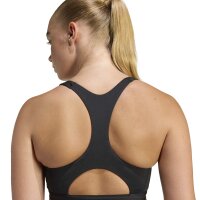 adidas Optime Essentials Workout Zip-Front Medium Support Sport-Bh Damen - black