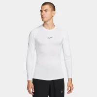 Nike M Np Df Tight Top Ls Herren - white/black