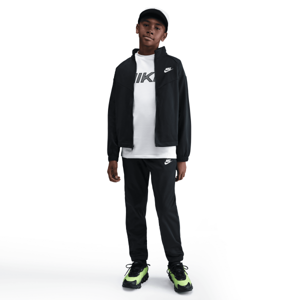 Nike K Nsw Df Tracksuit Pk Fz T-Shirt Kinder - black/black/white