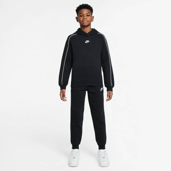 Nike K Nsw Club Flc Hdy Tracksuit Sweatshirt Kinder - black/black/white/white