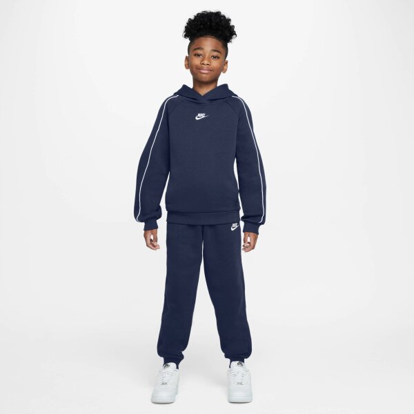 Nike K Nsw Club Flc Hdy Tracksuit Sweatshirt Kinder - midnight navy/midnight navy/white/w