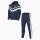 Nike K Nsw Df Tracksuit Mxd Mtrl T-Shirt Kinder - midnight navy/white/white