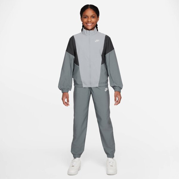 Nike K Nsw Tracksuit Wvn Fz T-Shirt Kinder - smoke grey/lt smoke grey/white