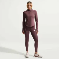 Nike Tempo Swoosh T-Shirt Damen - tattoo/white