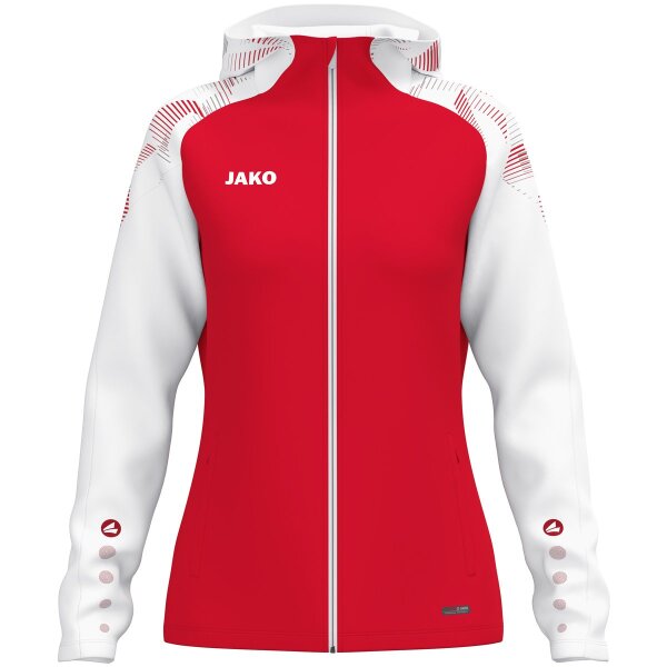 Jako Kapuzenjacke Sonic Damen - rot/weiß