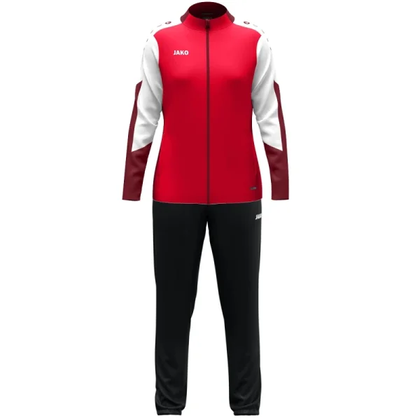Jako Polyesteranzug Dynamic Damen - rot/weiß/dunkelrot