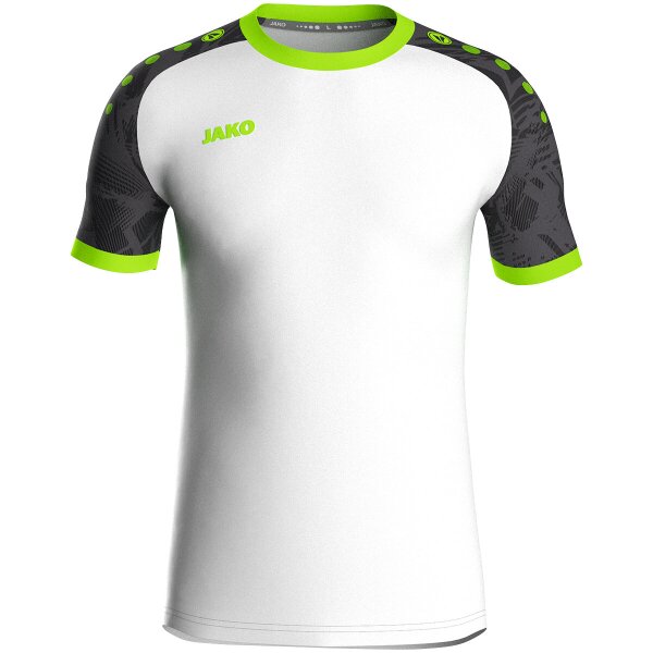 Jako Trikot Iconic KA Kinder - weiß/schwarz/neongrün