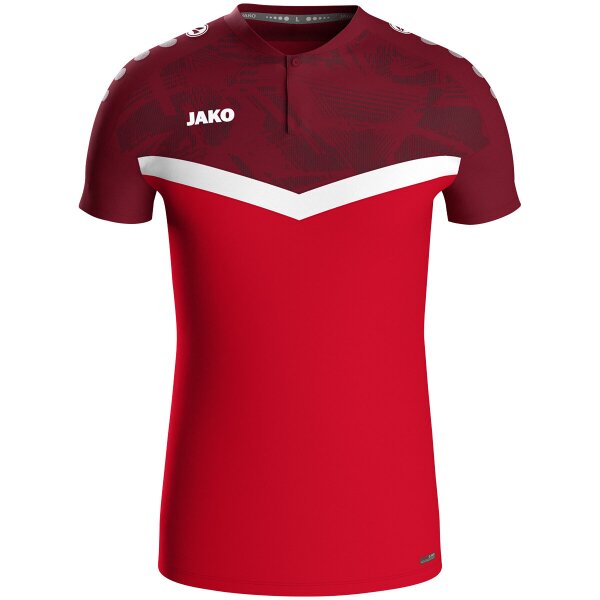 Jako Polo Iconic - rot/weinrot
