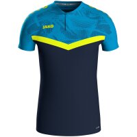 Jako Polo Iconic - marine/Jako blau/neongelb