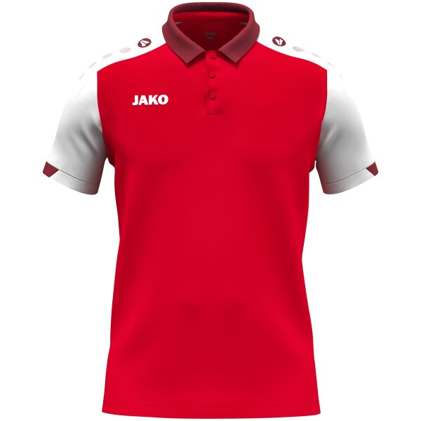 Jako Polo Dynamic Kinder - rot/weiß/dunkelrot