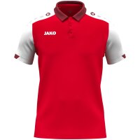 Jako Polo Dynamic Kinder - rot/weiß/dunkelrot