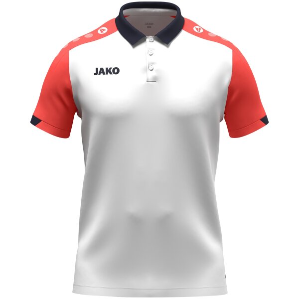 Jako Polo Dynamic - weiß/coral/marine