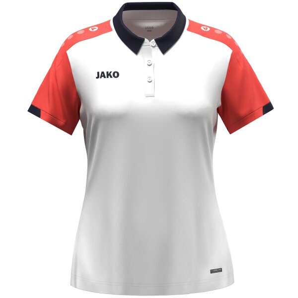 Jako Polo Dynamic - weiß/coral/marine