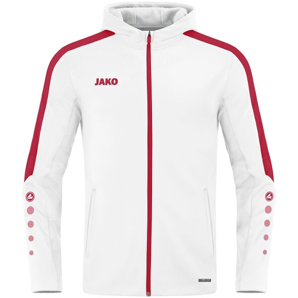 Jako Kapuzenjacke Power - weiß/rot