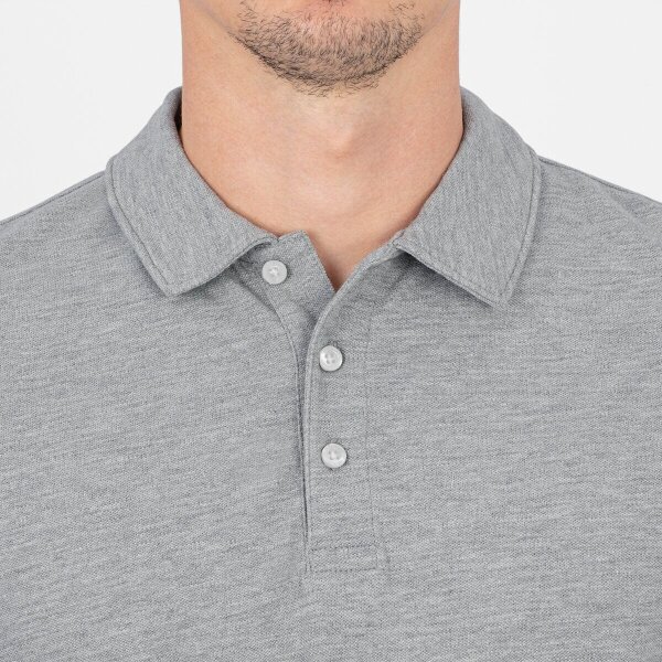 Jako Polo Organic Stretch - hellgrau meliert