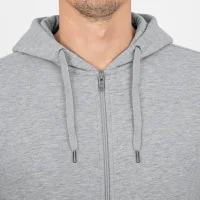 Jako Kapuzenjacke Organic - hellgrau meliert
