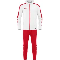 Jako Trainingsanzug Polyester Power mit Kapuze - weiß/rot